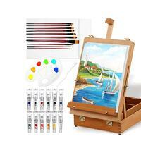 Без бренда «Набор подарочный «Две картинки» 27 предметов: этюдник 35 см из бука, краски акрил 12x12 мл, 2 холста 22x30 на мдф, 10 кистей, мастихин, палитра» в Курске в интернет-магазине Без бренда «Набор подарочный «Две картинки» 27 предметов: этюдник 35 см из бука, краски акрил 12x12 мл, 2 холста 22x30 на мдф, 10 кистей, мастихин, палитра» в Курске