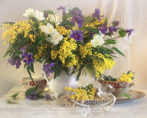 Без бренда «Натюрморт из мимоз и колокольчиков» в Курске