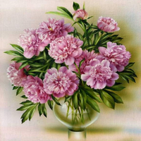 Без бренда «Пионы в круглой прозрачной вазе (20шт)» в Курске