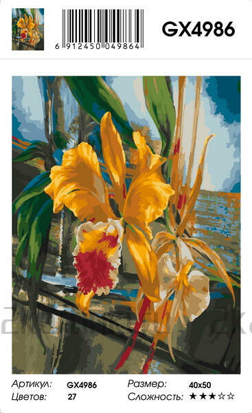 Картина по номерам 40x50 Оригинальный желтый цветок