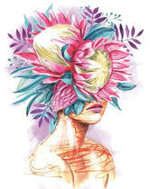 Без бренда «Портрет девушка с оригинальными цветами на голове» в Курске