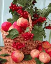 Без бренда «Плетёная корзина с калиной и яблоками» в Курске в интернет-магазине  Без бренда «Плетёная корзина с калиной и яблоками» в Курске