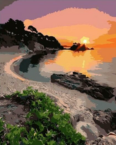 Закат на песчаном берегу