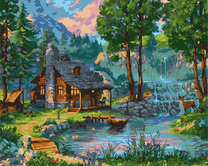 Тихое место у лесного водопада