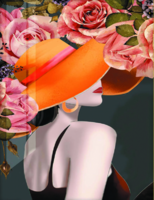 Без бренда «Дама в яркой шляпе и розы» в Курске в интернет-магазине  Без бренда «Дама в яркой шляпе и розы» в Курске